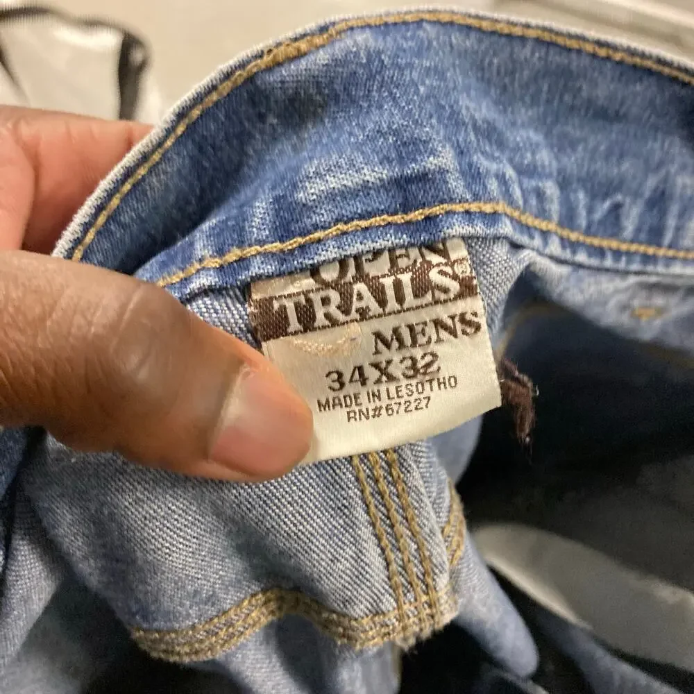 vintage faded open trails carpenter cargo jeans 34x32